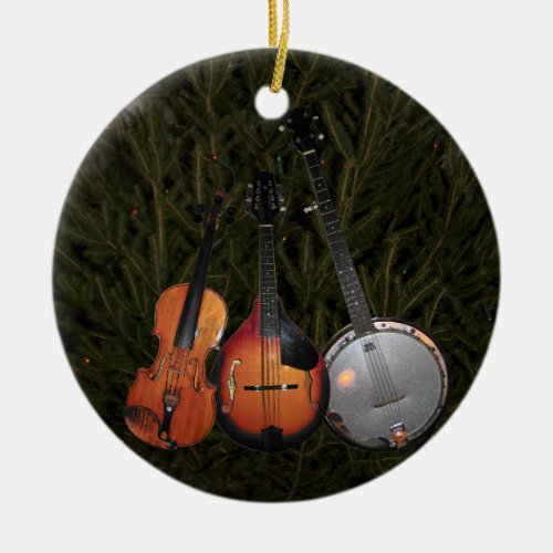 Bluegrass Christmas Tree Ceramic Ornament