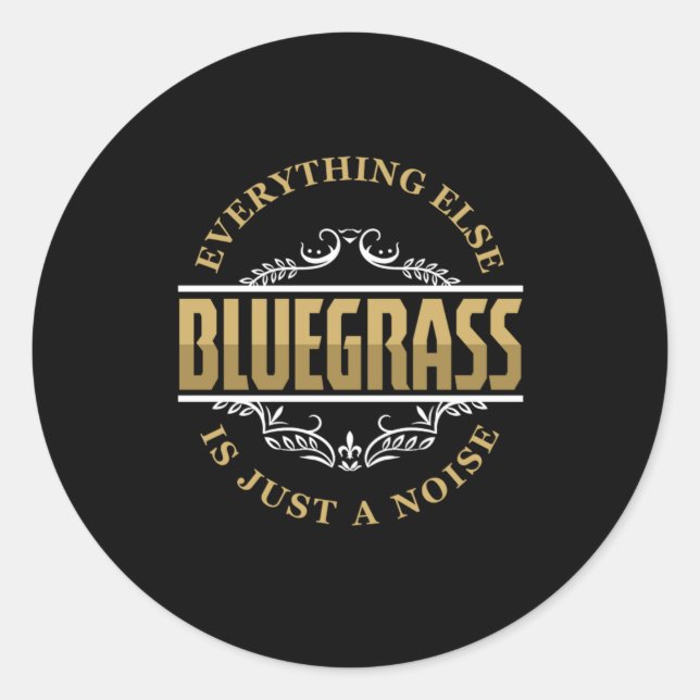 Bluegrass Country Music Banjo Mandolin Band Gift Classic Round Sticker (Front)