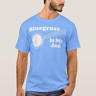 Bluegrass Is My Jam! Funny Banjo Music Vintage Gra T-Shirt