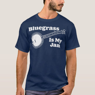 Bluegrass Is My Jam! Funny Banjo Music Vintage Gra T-Shirt