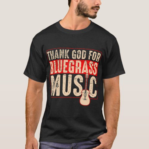 Bluegrass Music Guitar Player And Funny Banjo T_Shirt