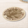Bluegrass Music Real Musicians Only In Wood Round Paper Coaster