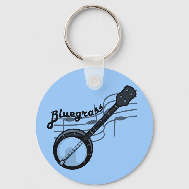 Bluegrass music with banjo keychain (Front)