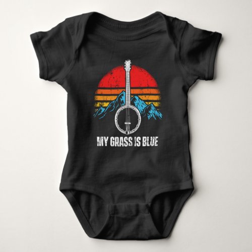 Bluegrass Musician Banjo Player Music Mountains Baby Bodysuit