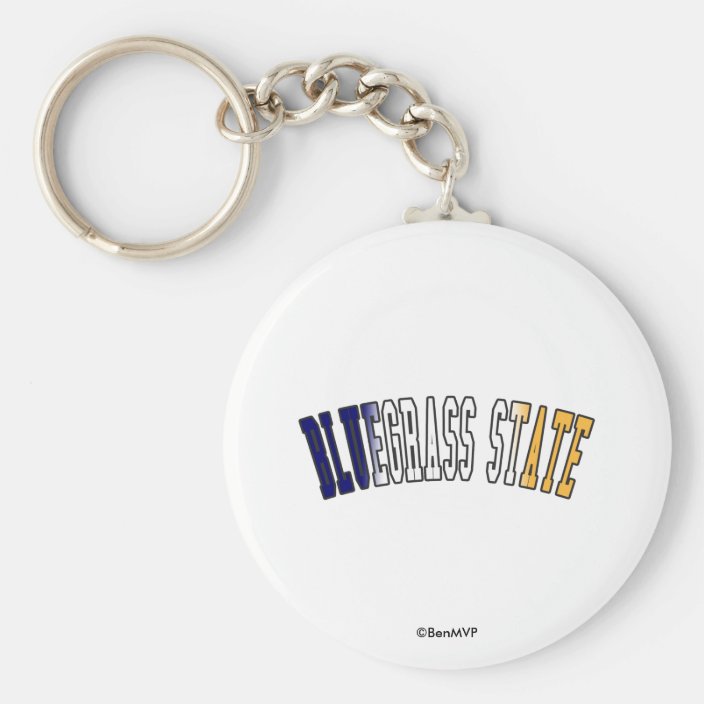Bluegrass State in State Flag Colors Key Chain