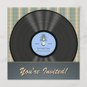 Bluegrass Vintage Vinyl Record Party Invitations