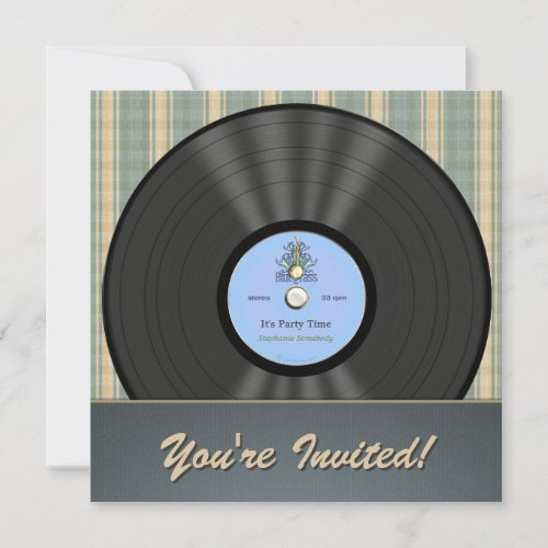 Bluegrass Vintage Vinyl Record Party Invitations