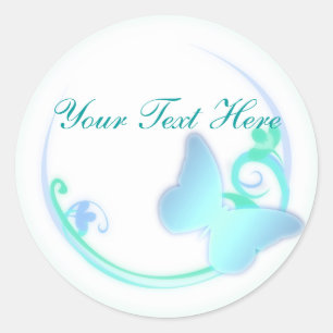Bluegreen Butterfly Stickers