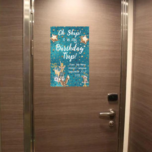 Bluegreen Oh Ship its my Birthday Trip Cruise Door Magnetic Dry Erase Sheet