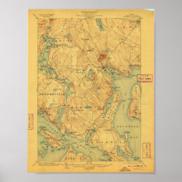 Bluehill Maine Map 1904 Poster