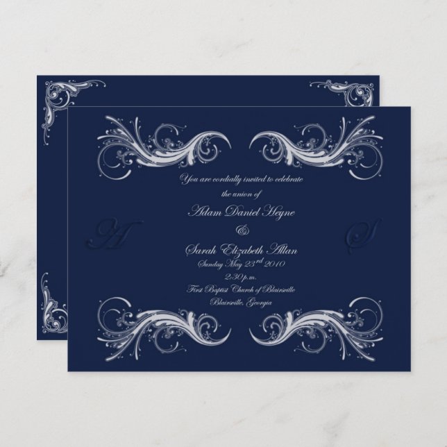 blueinvite2 invitation (Front/Back)