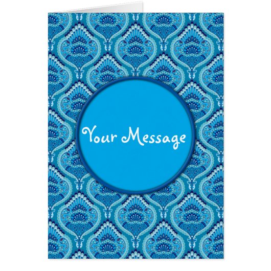 Blueish - Feathered Paisley Cards (Front)