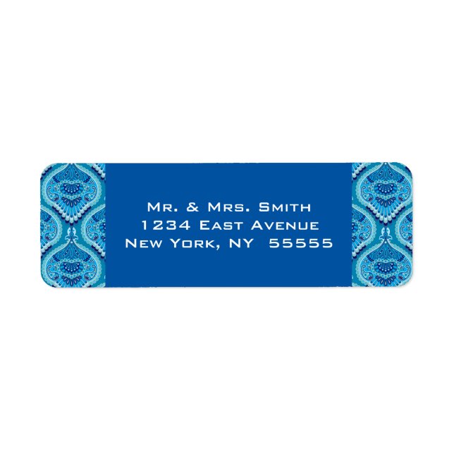 Blueish - Feathered Paisley Label (Front)