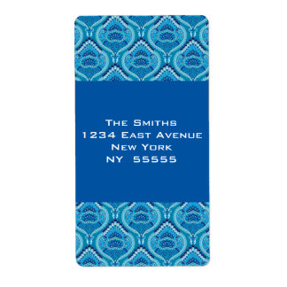 Blueish - Feathered Paisley Label