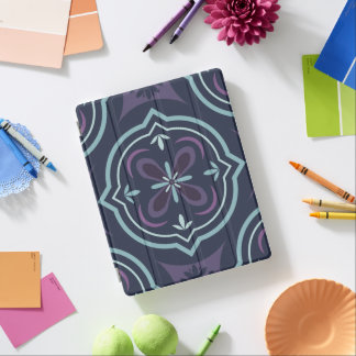 blueish floral tiling pattern iPad smart cover