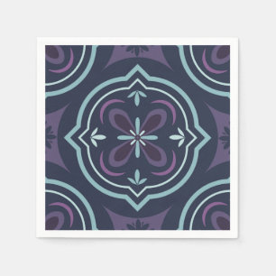 blueish floral tiling pattern napkins