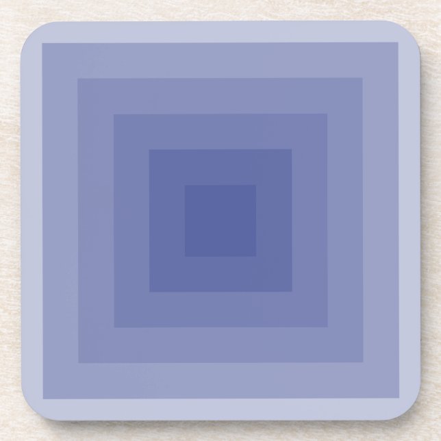 Blueish Purple Square Geometric Drink Coaster (Front)