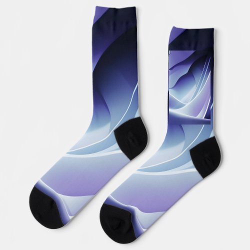 BlueishPurple Abstract Swirls  Socks