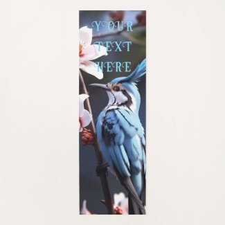 Bluejay and Flowers Custom Yoga Mat