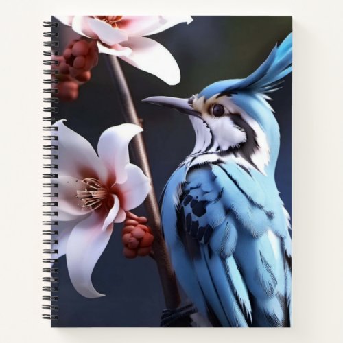 Bluejay and Flowers Notebook