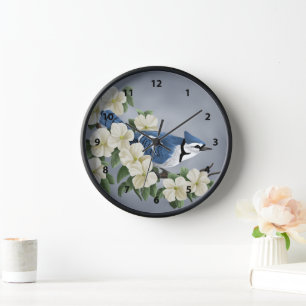 Bluejay Bird Wall Clock