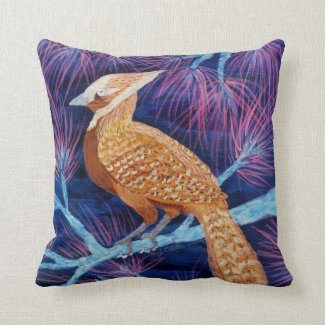 Bluejay turned Thrush by Wendy C Allen Throw Pillow