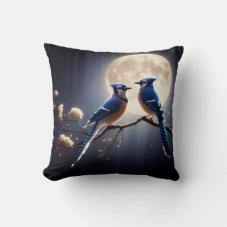 Bluejay Whisper – Tranquil Forest Songbird Art Throw Pillow