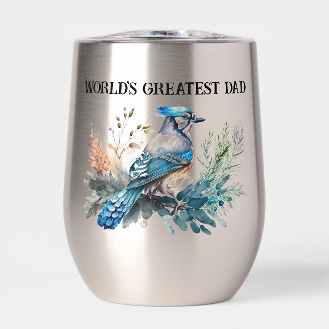Bluejay World's Greatest Dad Thermal Wine Tumbler (Front)
