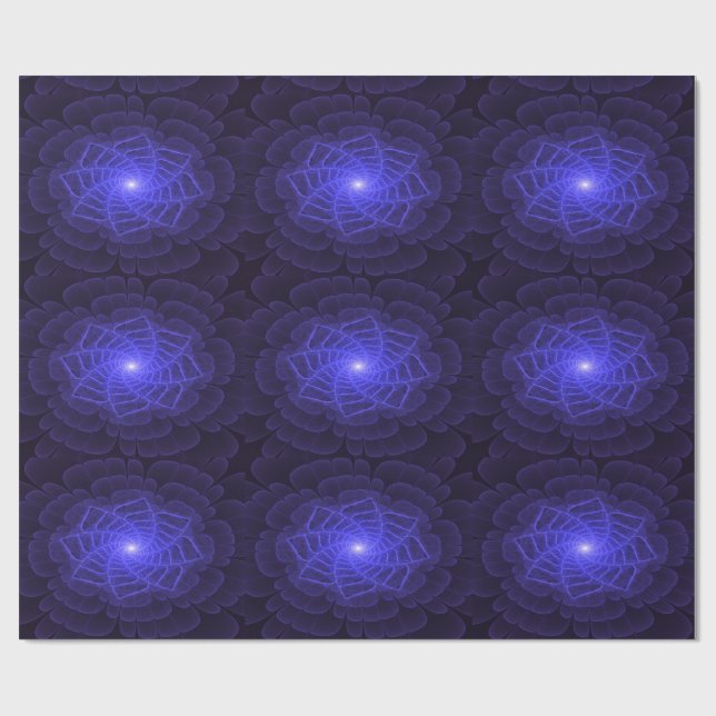 BlueLotus Fractal Flower Wrapping Paper (Flat)