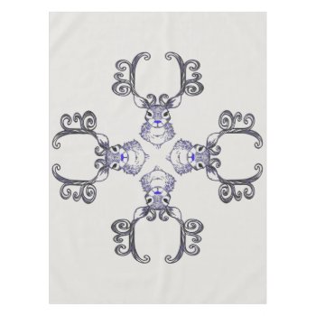 Bluenoser Blue Nose Reindeer Deer Tablecloth by Lighthouse_Route at Zazzle
