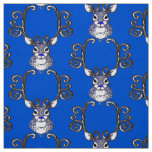 Bluenoser Blue  Reindeer cute deer fabric blue