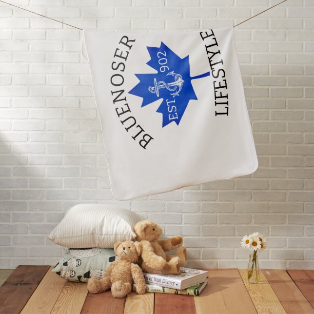 Bluenoser Lifestyle Maple leaf 902 Eh !  Baby Blanket (In Situ)