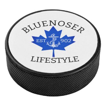 Bluenoser Lifestyle Maple Leaf 902 Eh !  Hockey Puck by Lighthouse_Route at Zazzle