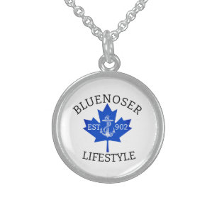 Bluenoser Lifestyle Maple leaf 902 Eh !  Sterling Silver Necklace