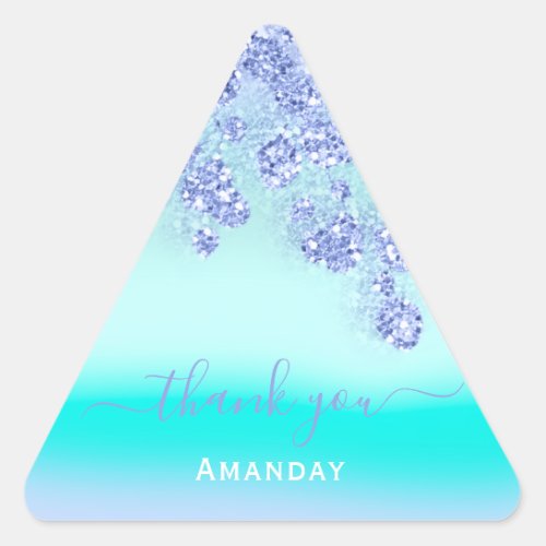 Blueocean Floral  Triangle Glitter Bridal BIRTHDAY Triangle Sticker