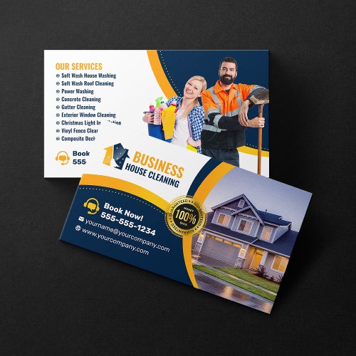 BlueOrange House Washing Exterior Cleaning Service Business Card