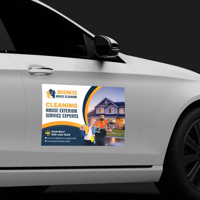 BlueOrange House Washing Exterior Cleaning Service Car Magnet (Creator Uploaded)