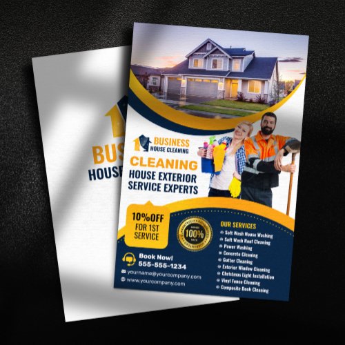 BlueOrange House Washing Exterior Cleaning Service Flyer