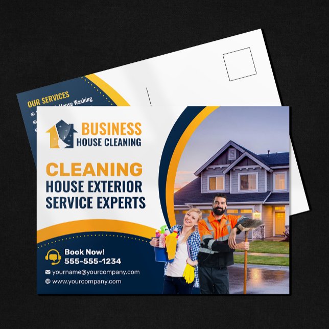 BlueOrange House Washing Exterior Cleaning Service Postcard (Creator Uploaded)
