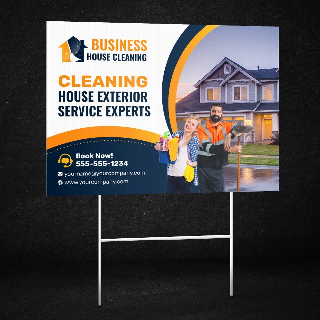 BlueOrange House Washing Exterior Cleaning Service Sign (Creator Uploaded)