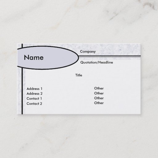 Customizable BlueOvalGravel, Business Card Template