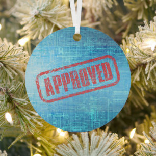 Blueprint Approved Stamp Engineer Metal Ornament