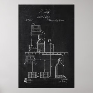 Blueprint Beer Making Equipment Poster