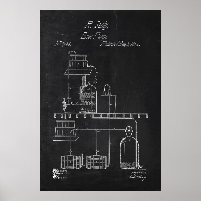 Blueprint Beer Making Equipment Poster (Front)