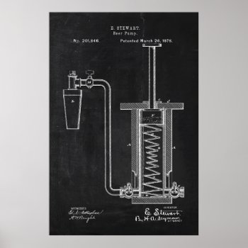 Blueprint Beer Pump Poster by OldArtReborn at Zazzle