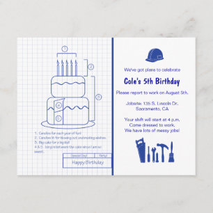 Blueprint Birthday Invitation