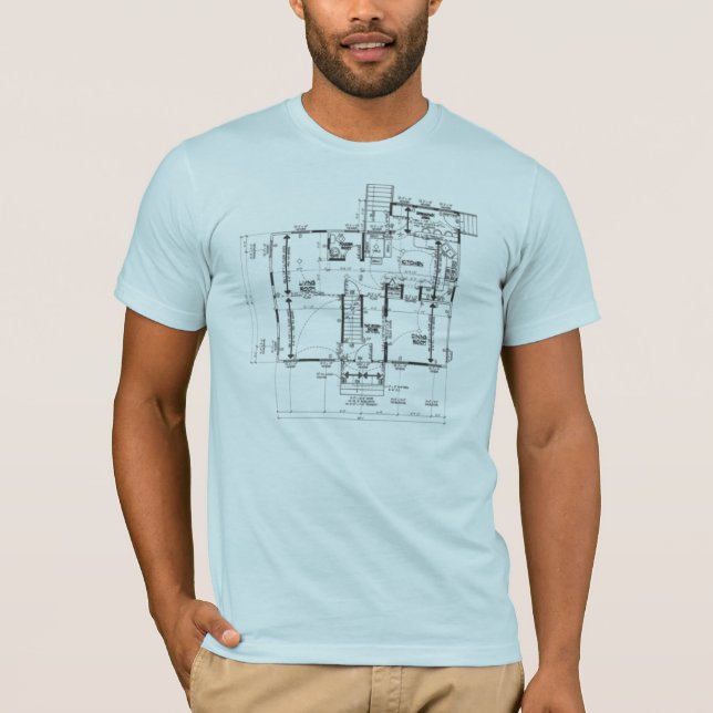 Blueprint blue semi fitted mens tshirt (Front)