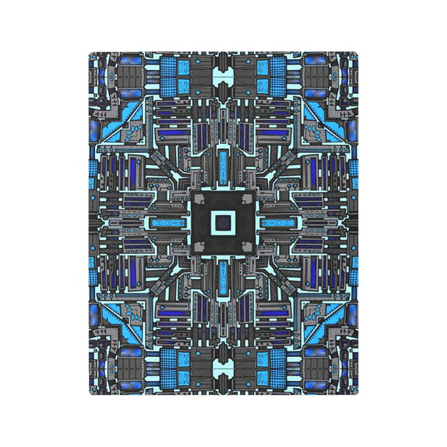 Blueprint Circuitboard 01 Metal Print (Front)