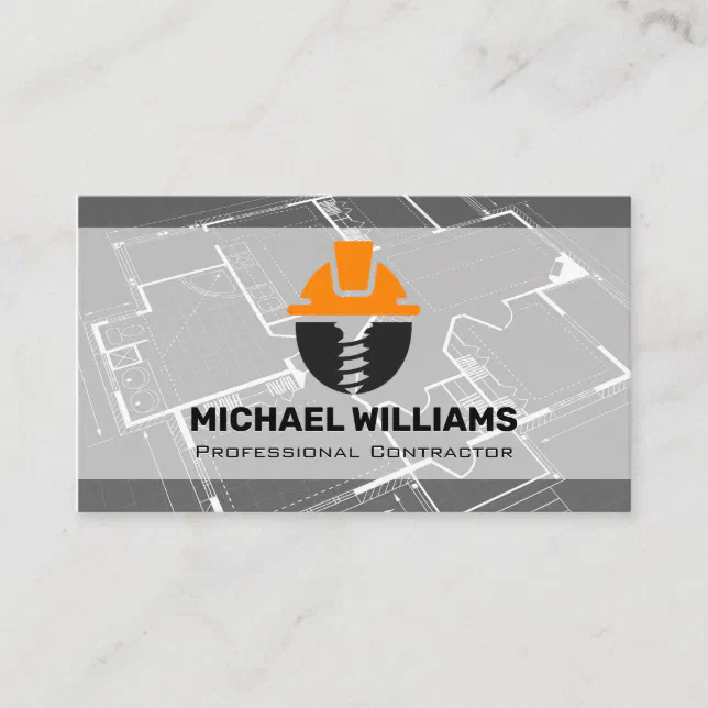 Blueprint | Construction Logo Business Card | Zazzle