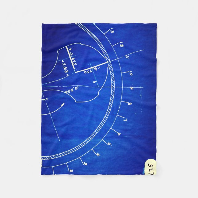 Blueprint Diagram No. 327 Fleece Blanket (Front)